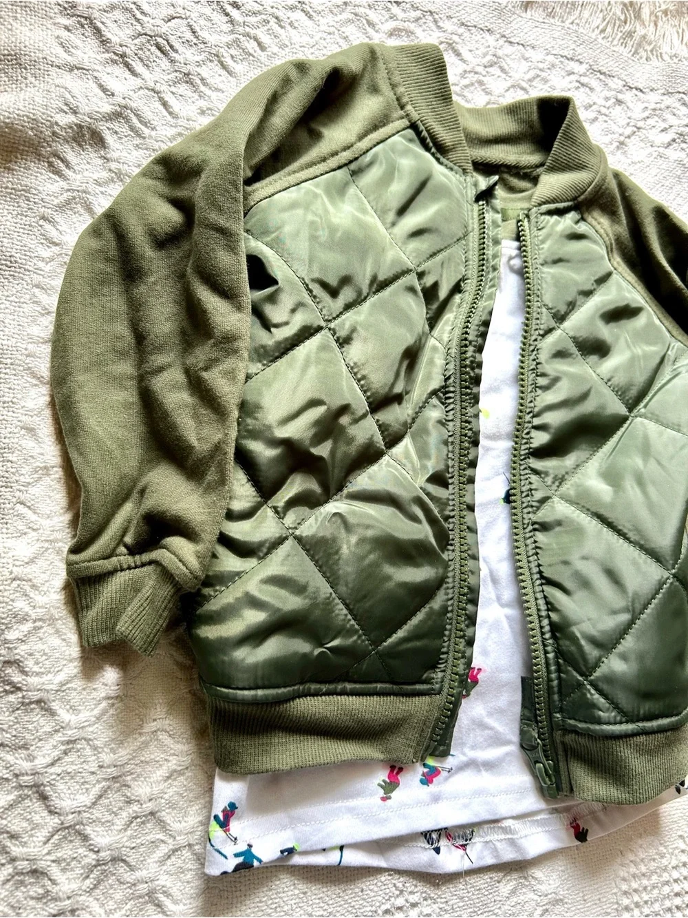 Wonder Nation Toddler Boy 2-Piece Quilted Bomber Jacket & Shirt Set NWOT Size 2T